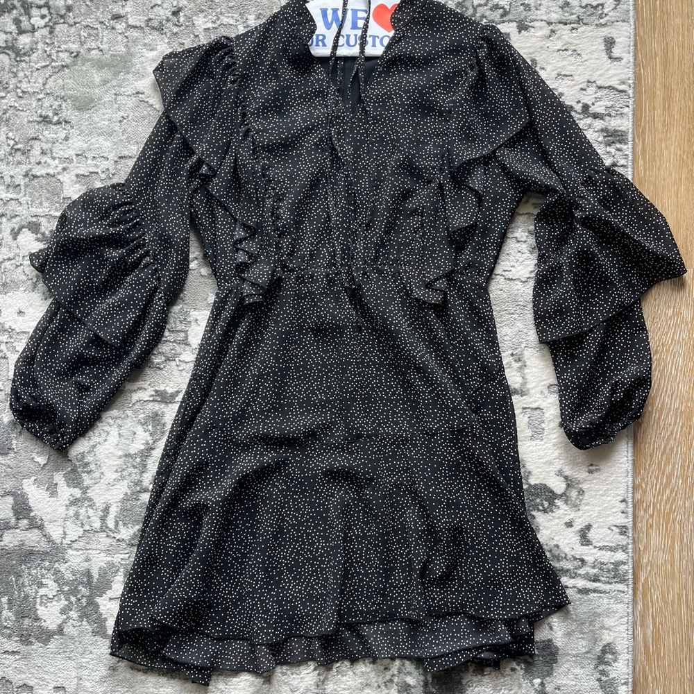 Adorable boutique mini polka dot dress with tie